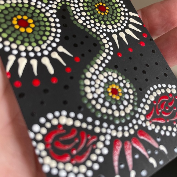 ACEO Collectible Original Painting Art “Nightmare” Monster Dot Art Mini Signed - Picture 4 of 4